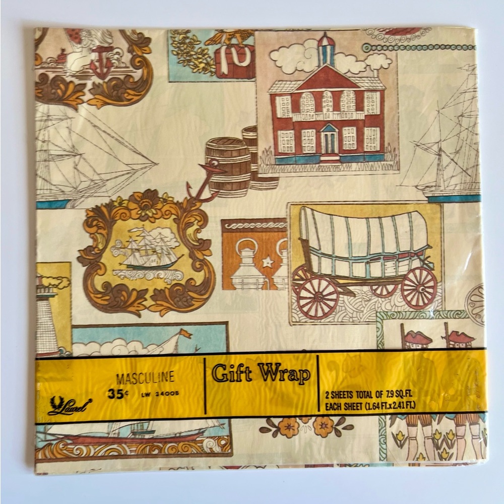 Vintage “Masculine” Gift Wrap